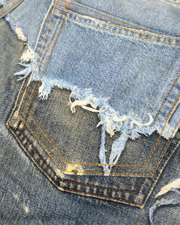 3D Print Denim Capri Shorts