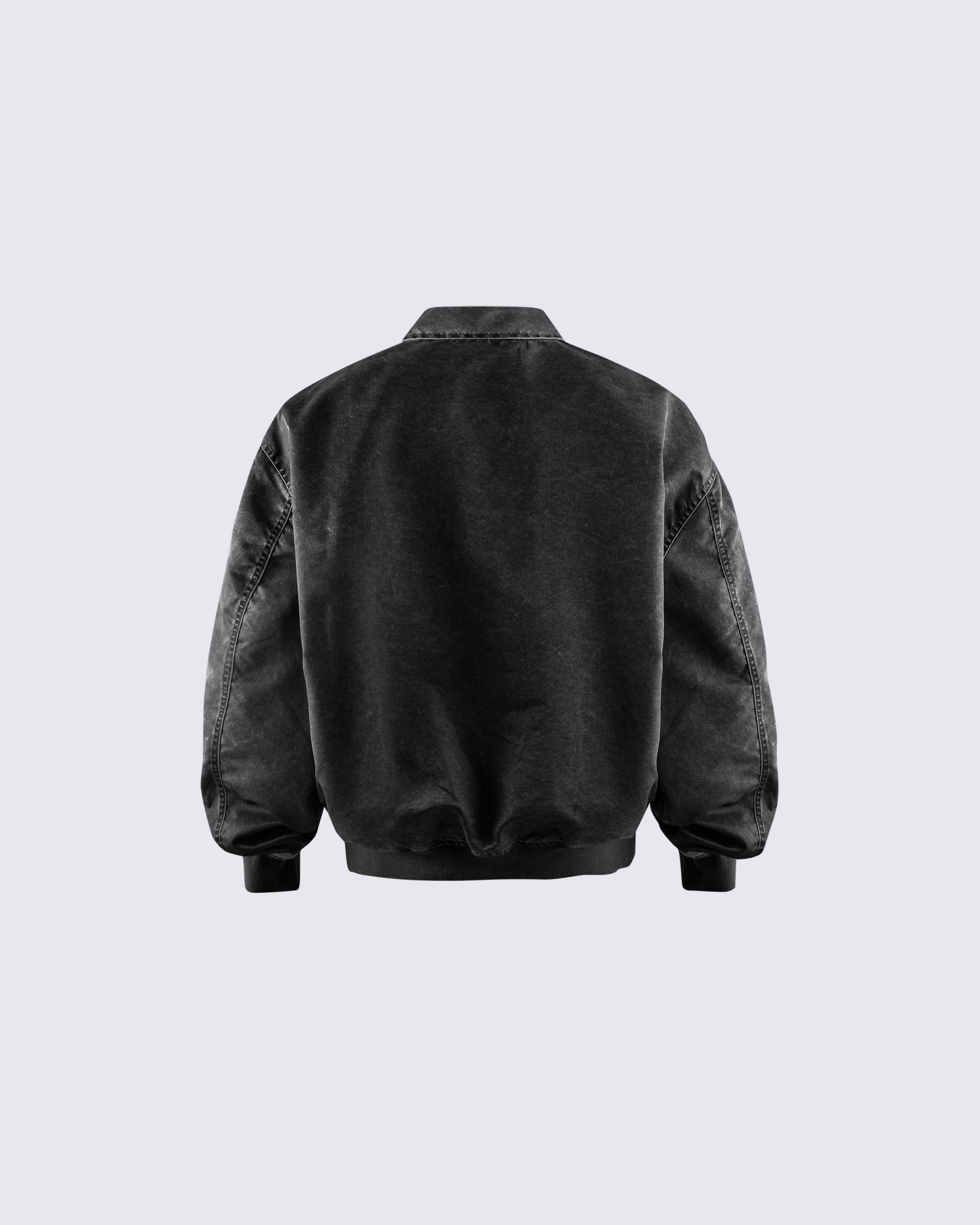 Washed Zip-Up Cotton Jacke