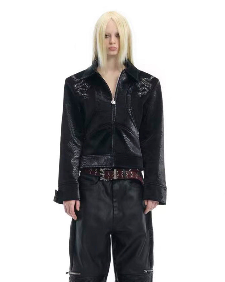 American Cropped Leather Jacket