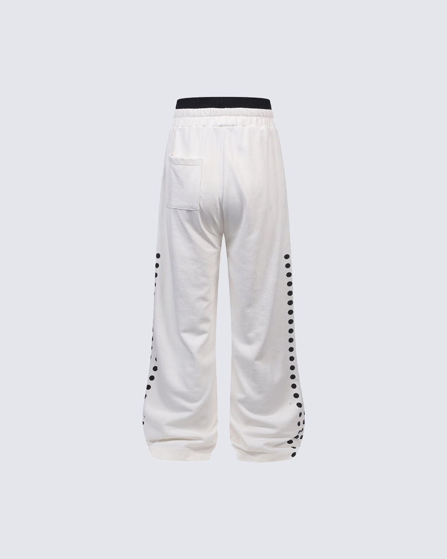 New Street Washed Distressed Curved Track Pants