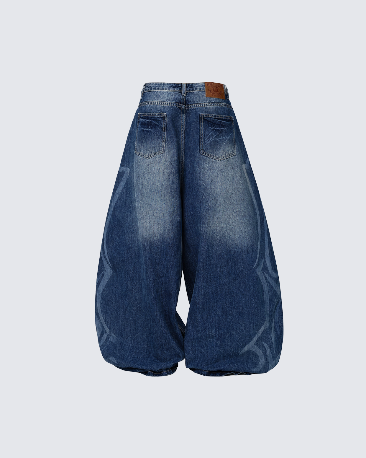 Discharge Print Thorn Scimitar Denim Pants