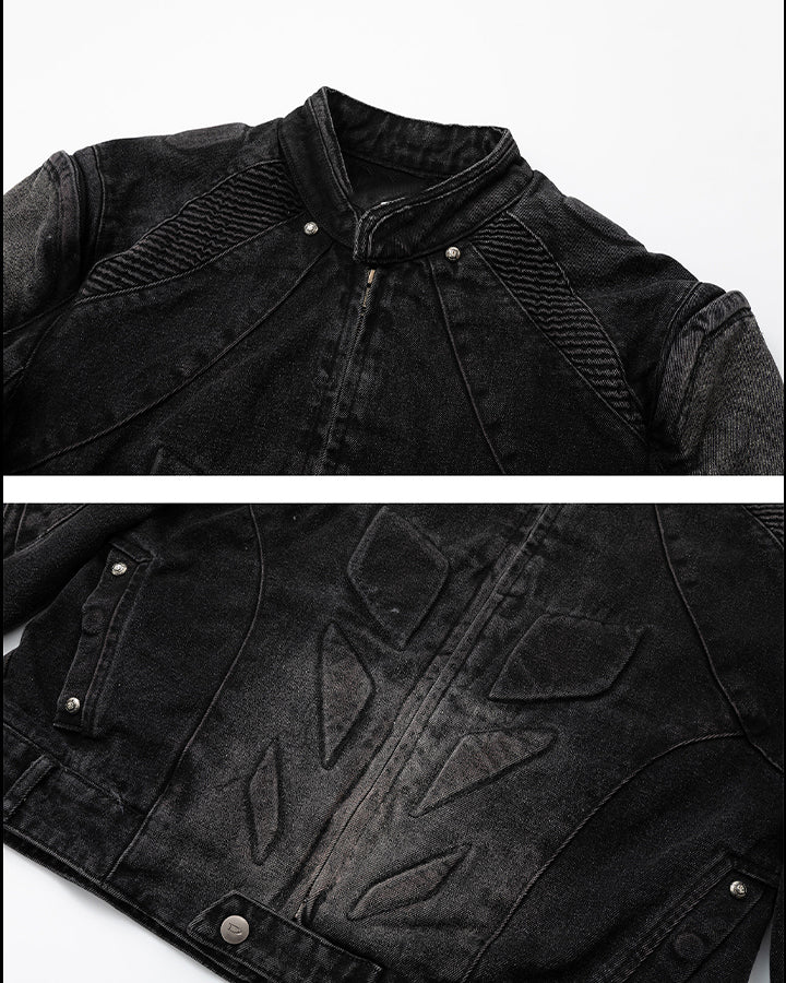 Vintage Washed Stand Collar Jacket