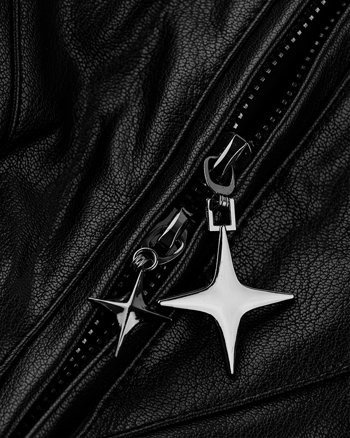 Structured Panel Faux Leather Jacket