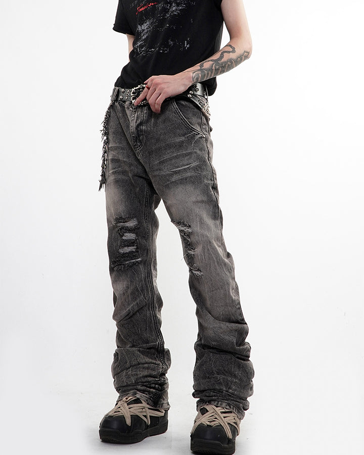 High Street Flared Extra-Long Stacked Jeans