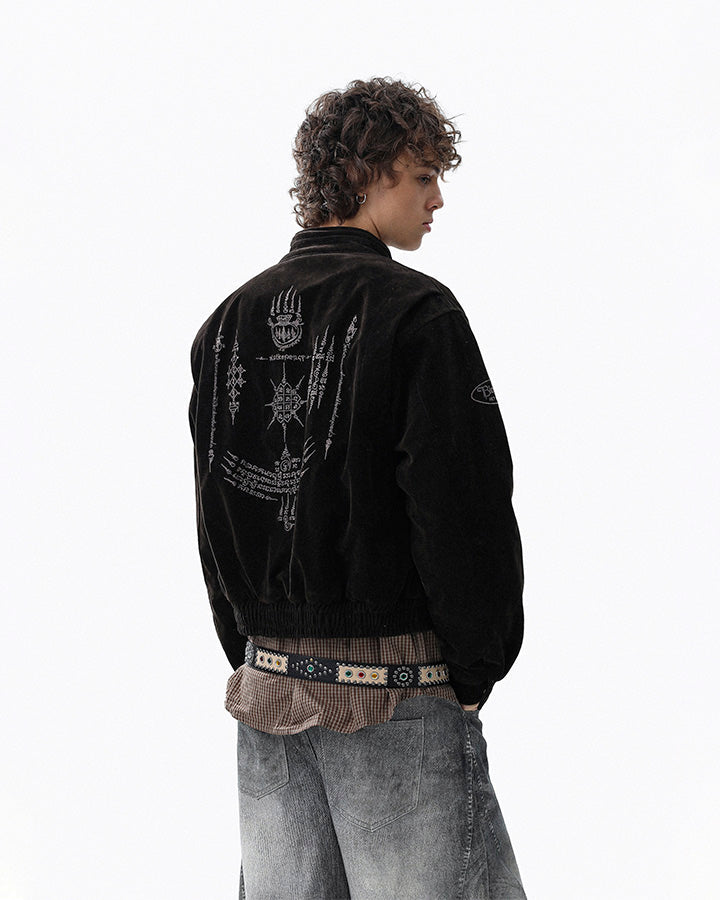 Retro Aviation Buckle Stand Collar Jacket