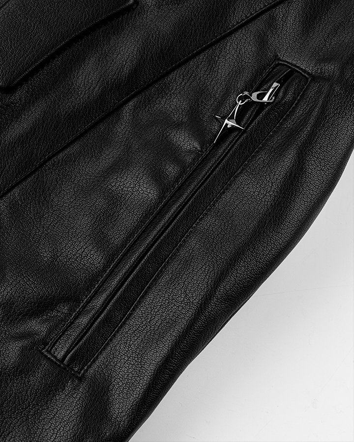 Structured Panel Faux Leather Jacket