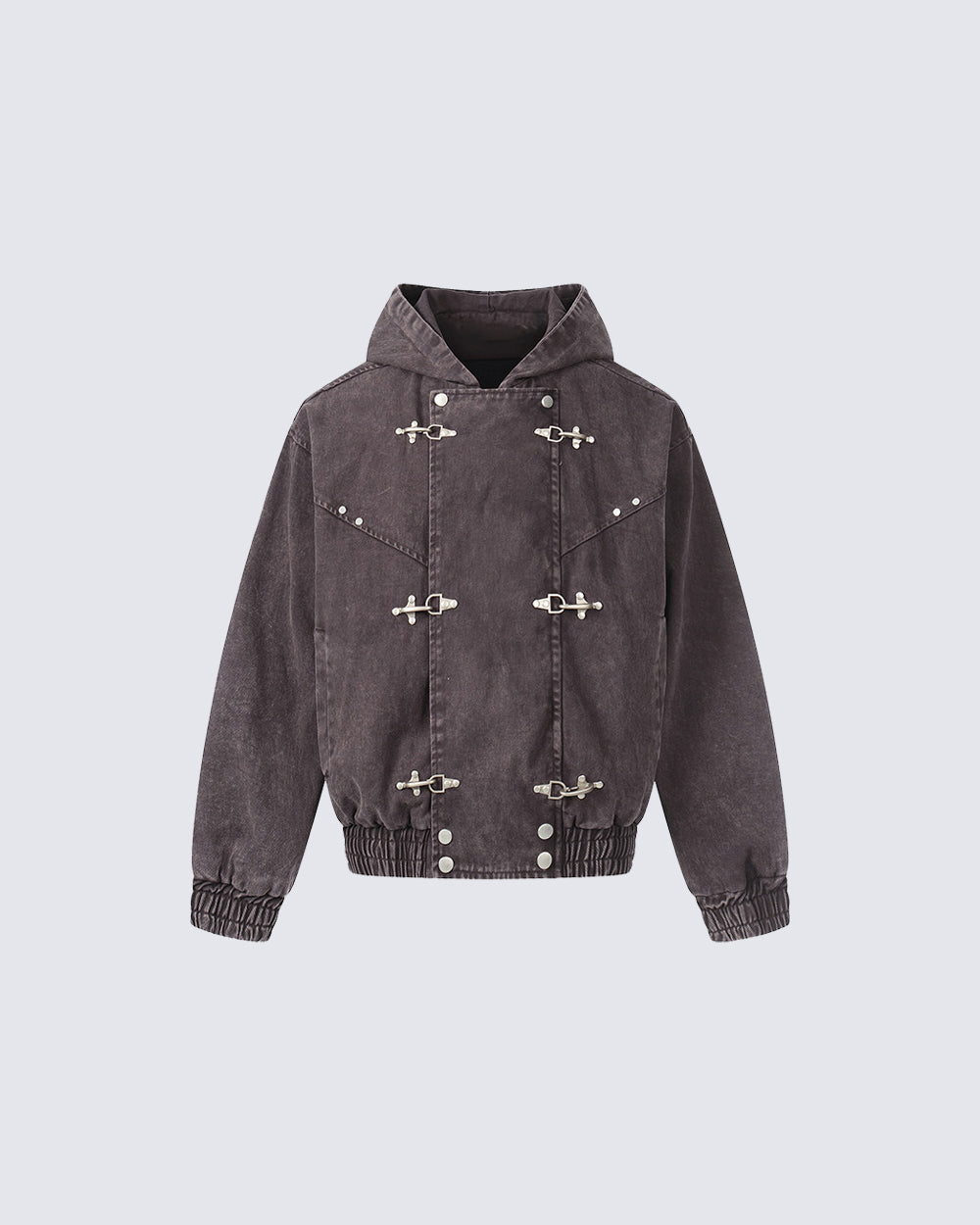 New Arrival Hooded Buckle Denim Jacket