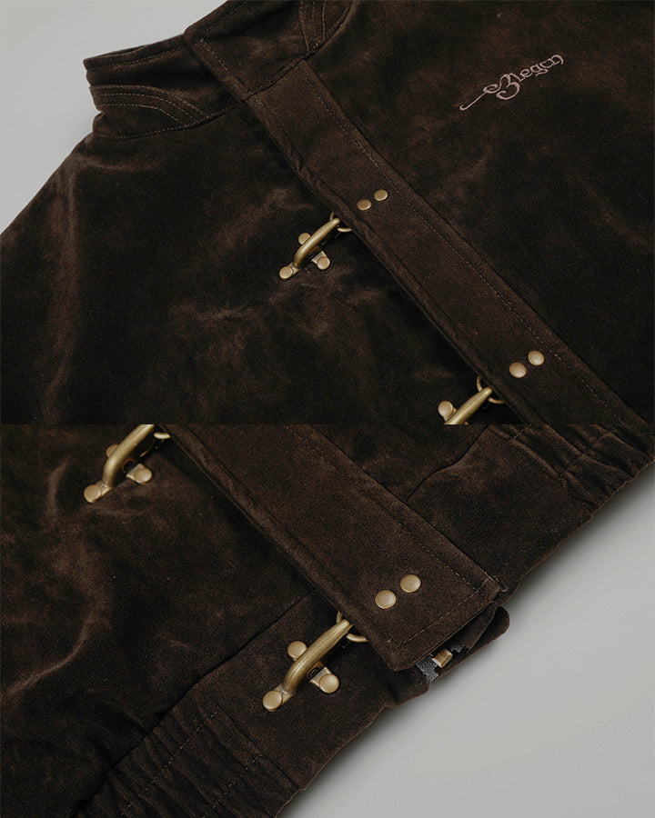 Retro Aviation Buckle Stand Collar Jacket