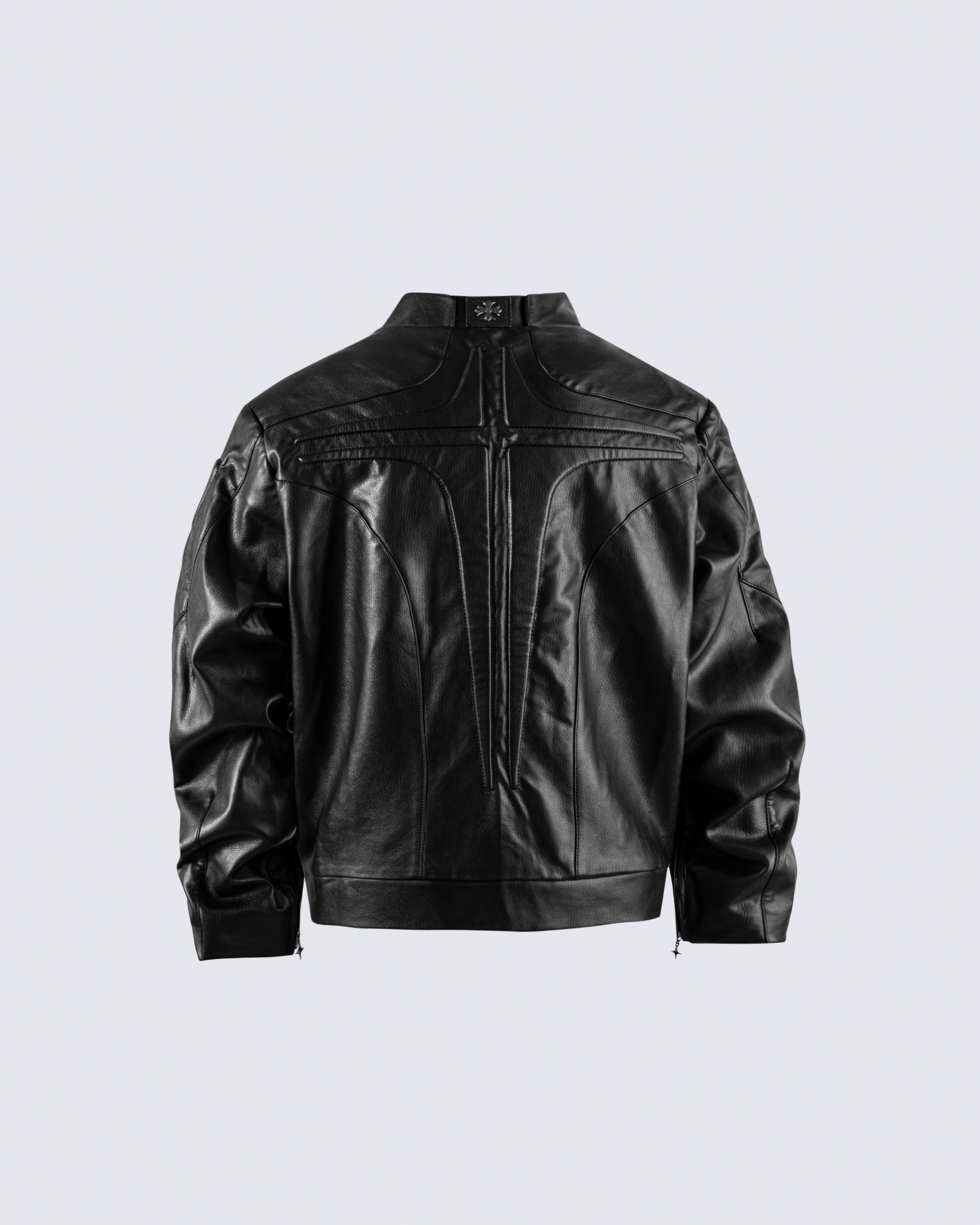 Structured Panel Faux Leather Jacket