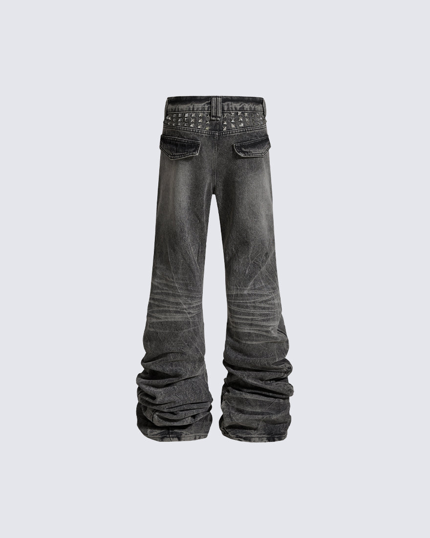 High Street Flared Extra-Long Stacked Jeans