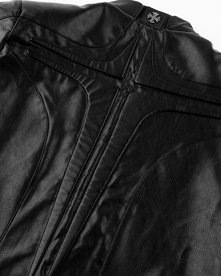 Structured Panel Faux Leather Jacket