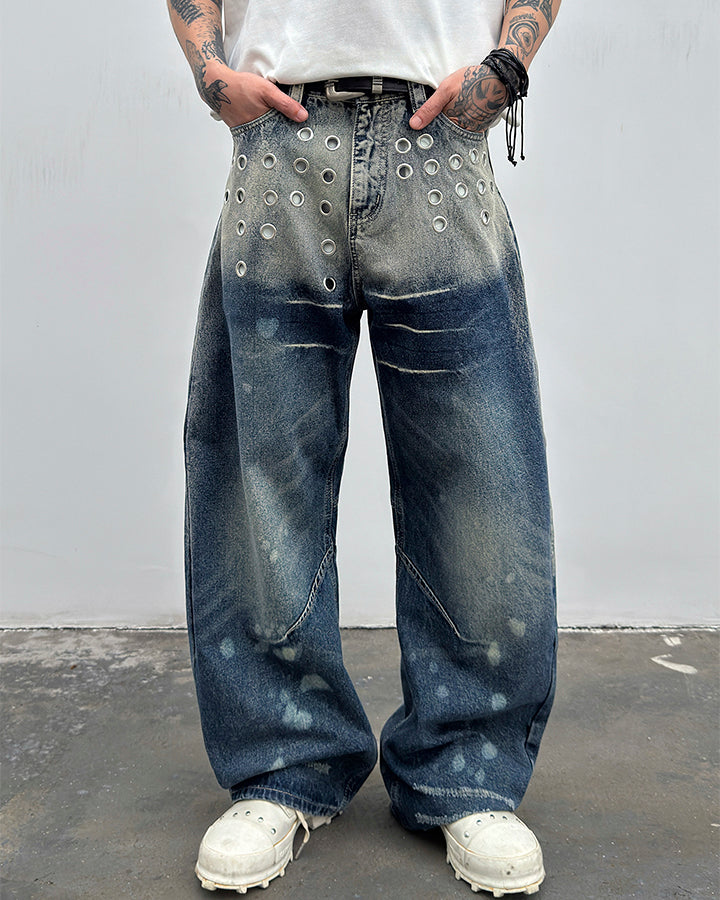 American Punk Metal Blade Denim Pants
