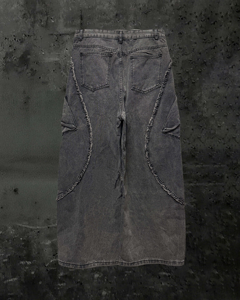 (Clearance)Paint-Splattered Distressed Wide-Leg Jeans