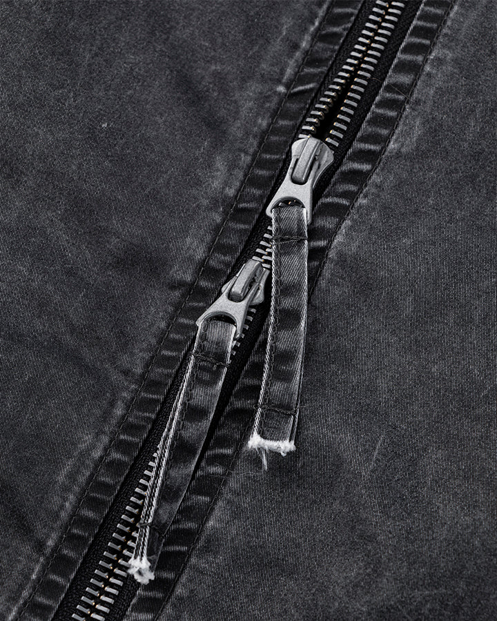 Washed Zip-Up Cotton Jacke