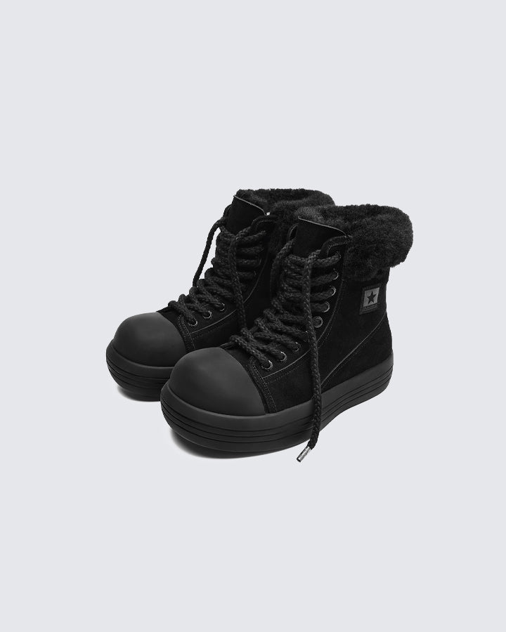 Thick-Soled Plush-Lined Couple Short Boots