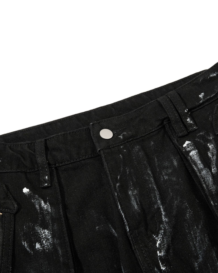 Retro Two-Tone Patchwork Split-Pocket Pants