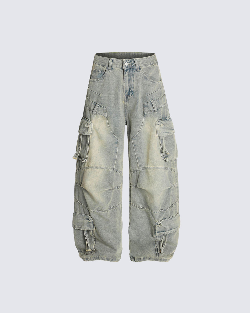 HighStreet Vibe Heavy Wash Multi-Pocket Denim Pants