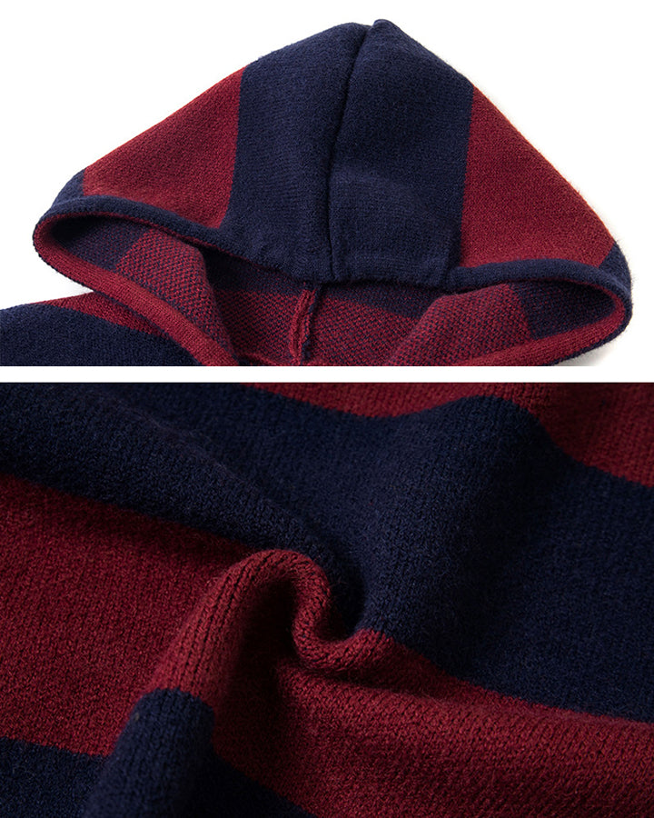 American Vintage Striped Hooded Sweater
