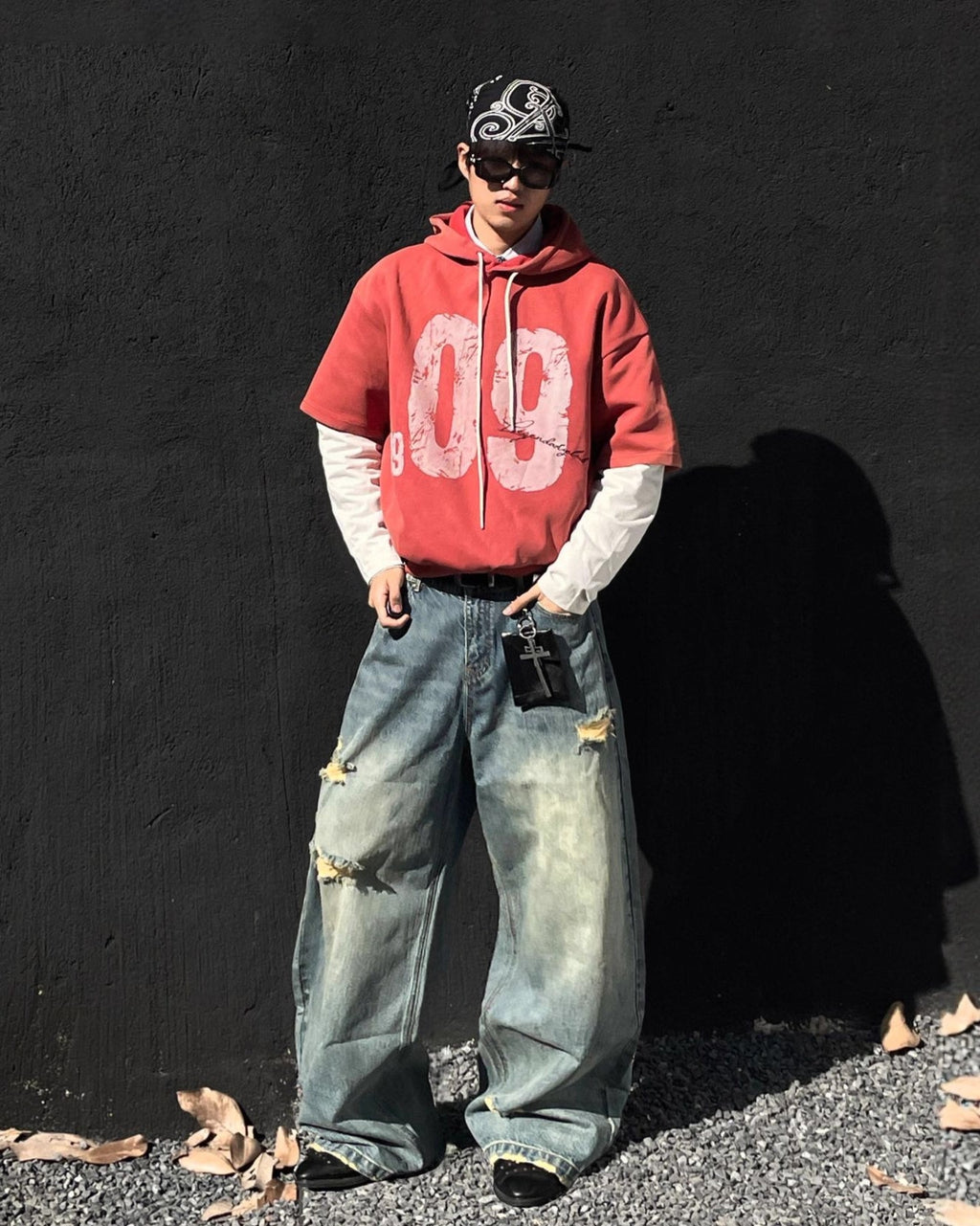 Layered Jersey Hoodie