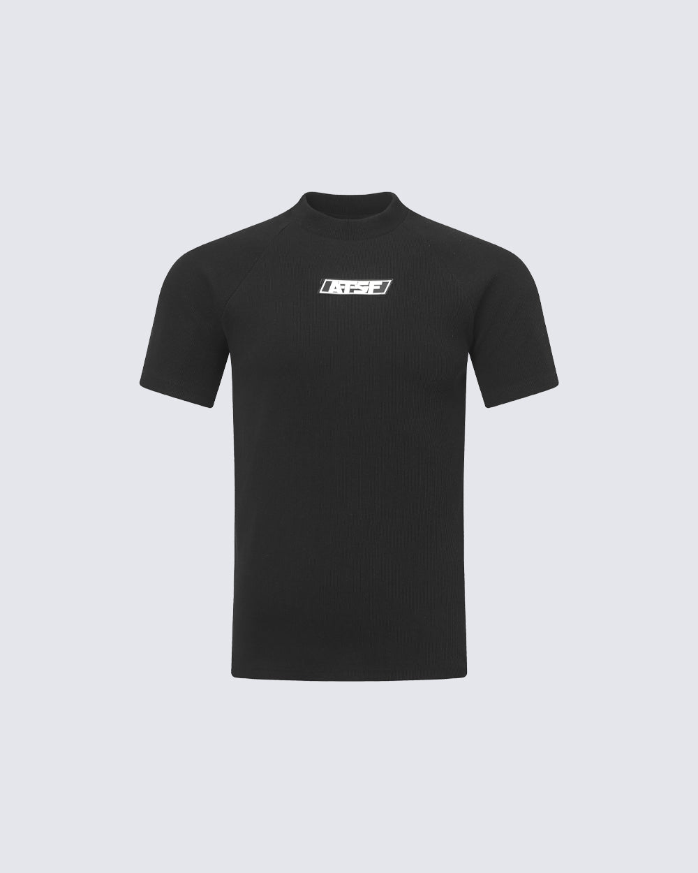 Logo Print Ribbed Knit T-Shirt