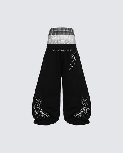 LIGHTNING Series | Layered Waist Wide-Leg Sweatpants