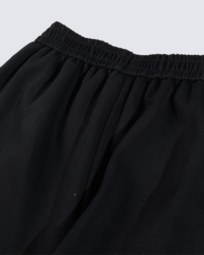 Printed Curved Seam Wide Leg Drawstring Pants