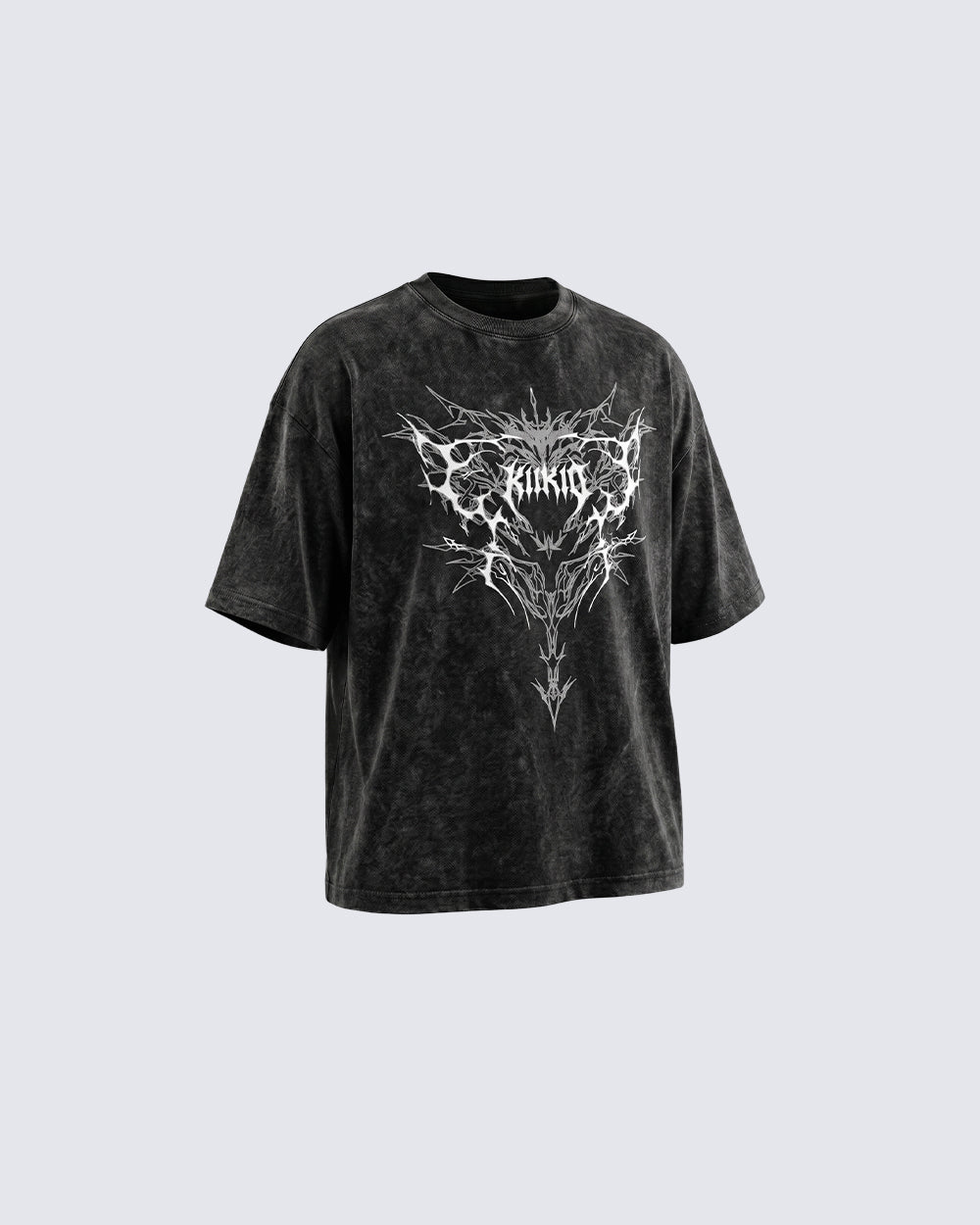 Retro Personality  Washed Skull Print T-Shirt
