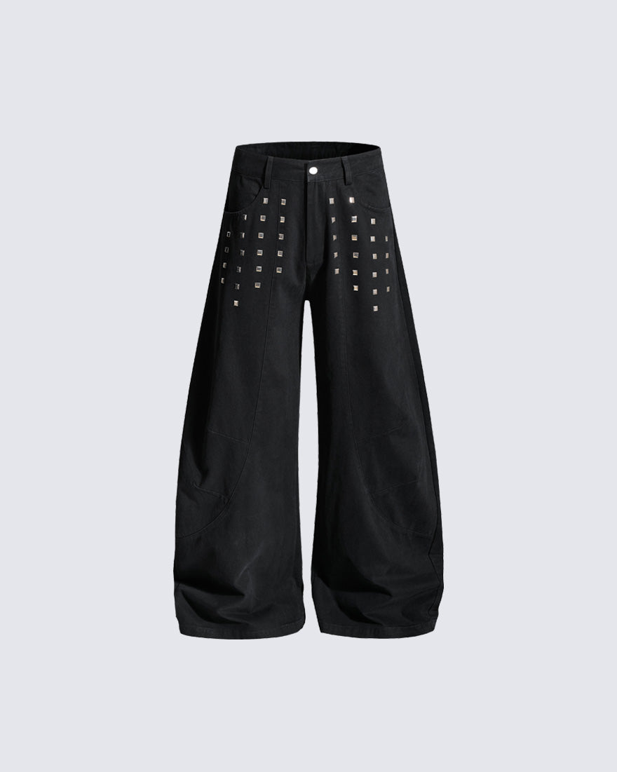 American Street Studded Wide-Leg Cargo Pants