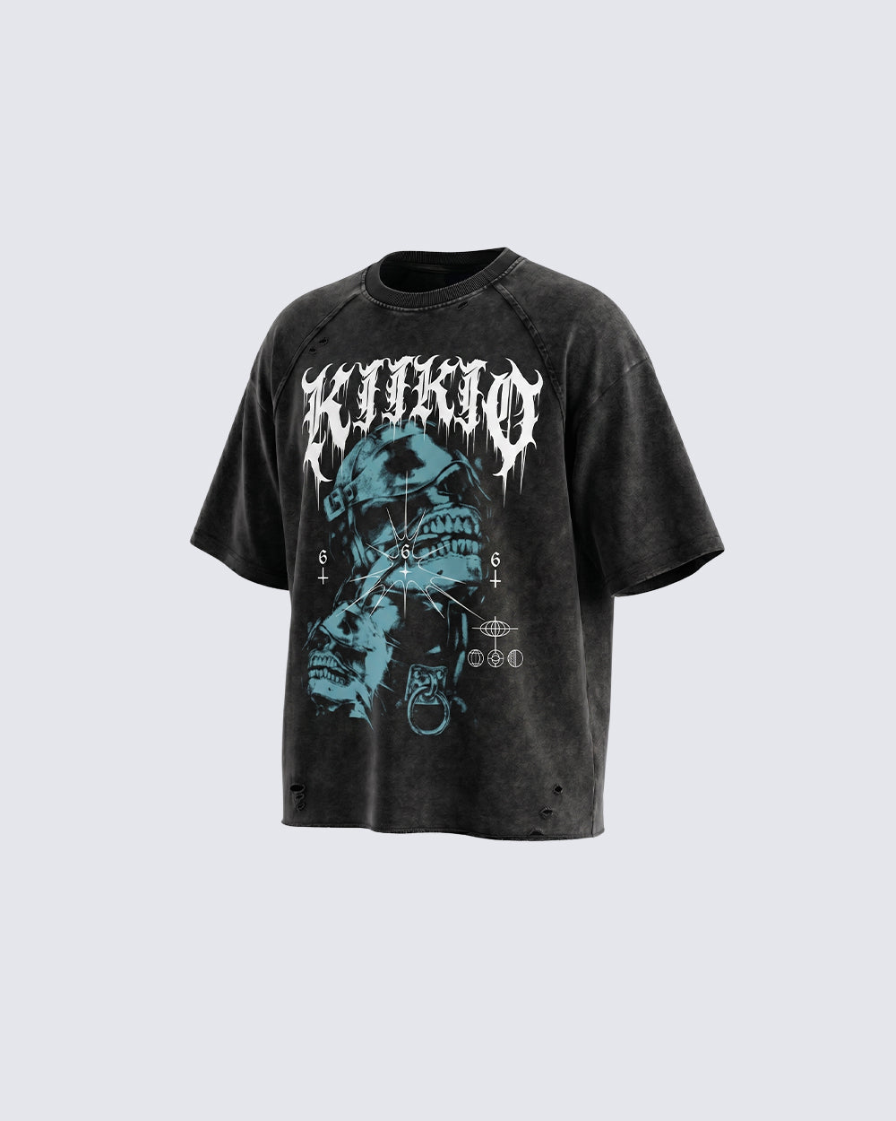 Vintage Washed Skull Graphic T-Shirt