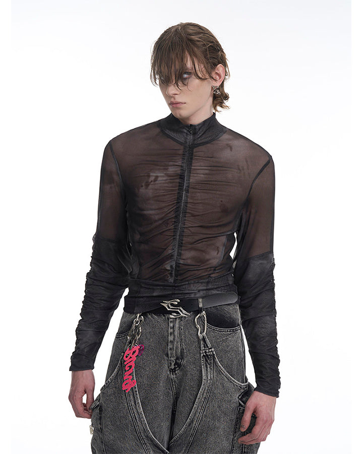 American High Street Mesh Long Sleeve Shirt