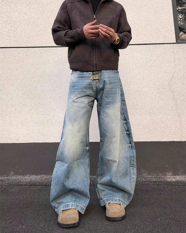 American Vintage Washed Hook Curved Jeans