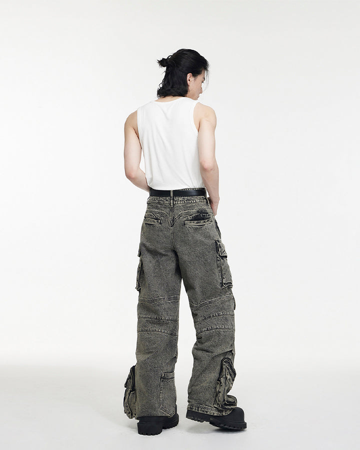 Vintage Multi Pocket Cargo Jeans