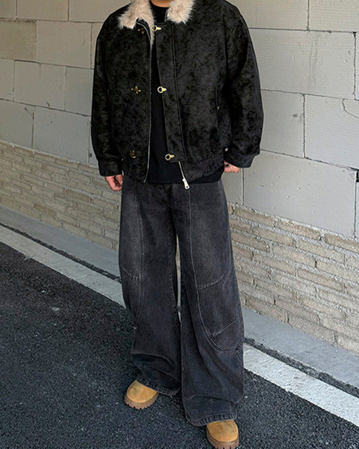 Fleece Lined Loose Fit Jacket
