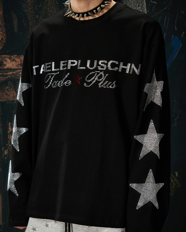 Rhinestone Star Graphic Long Sleeve Shirt