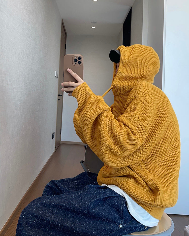 Vintage Relaxed Knit Hoodie