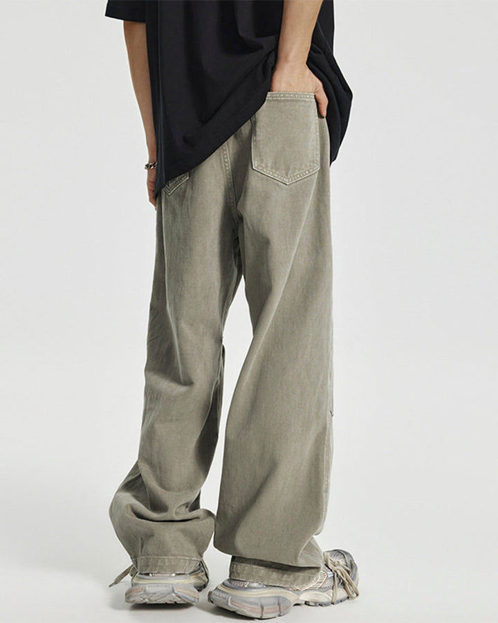 Minimal Rivet Panel Wide Leg Pants