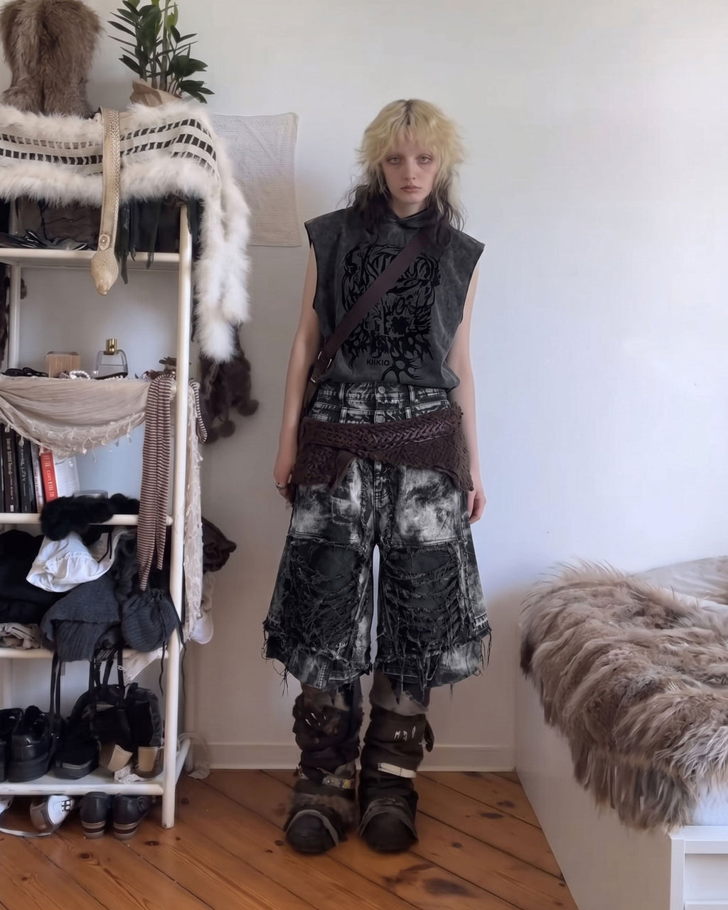 KIIKIO-New Washed Hooded Sleeveless Top