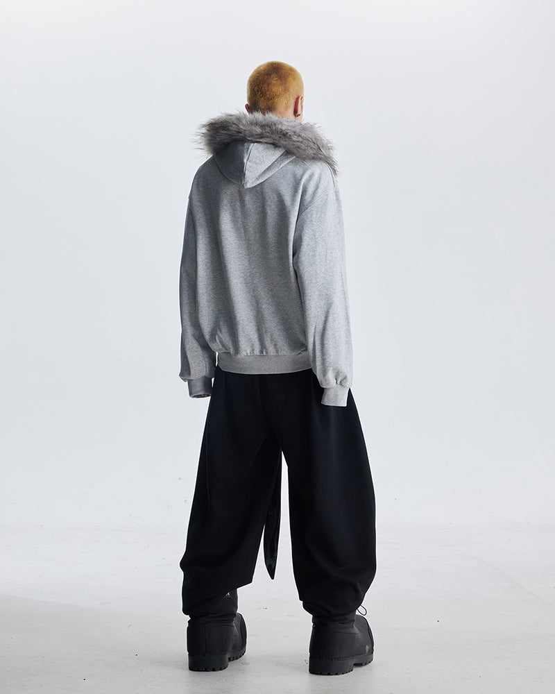 Totem Print Tie-Waist Scimitar Relaxed Wide-Leg Sweatpants