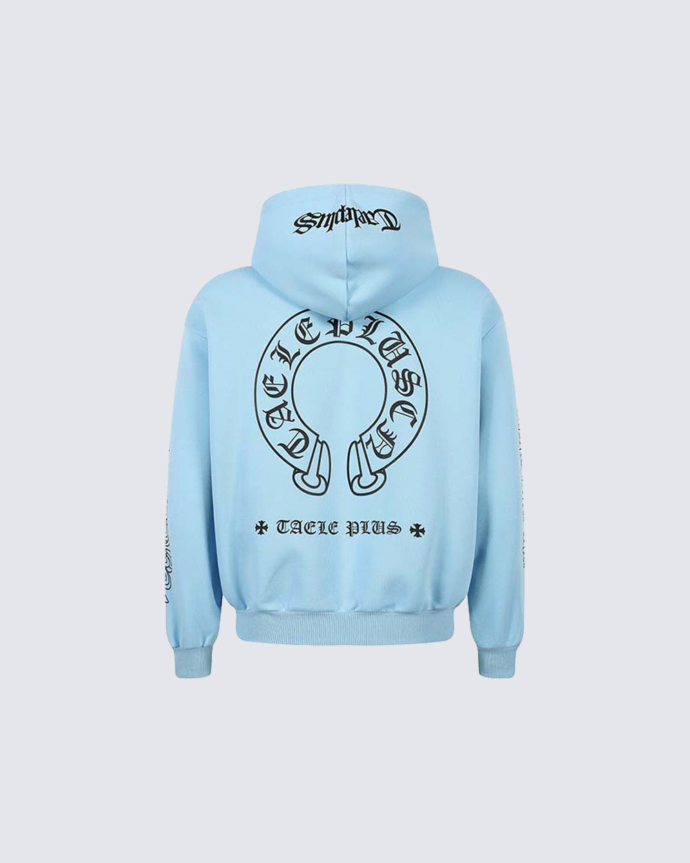 New Vintage Gothic Print Zip Hoodie