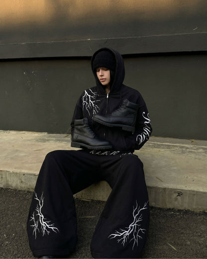 LIGHTNING Series | Layered Waist Wide-Leg Sweatpants