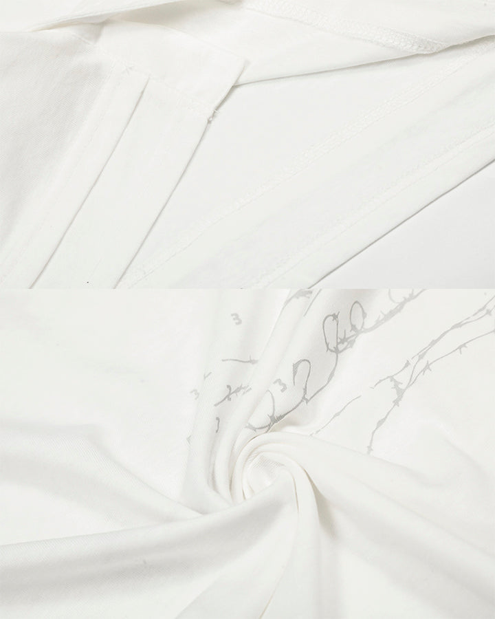 American Skeleton Texture Layered Long T-Shirt