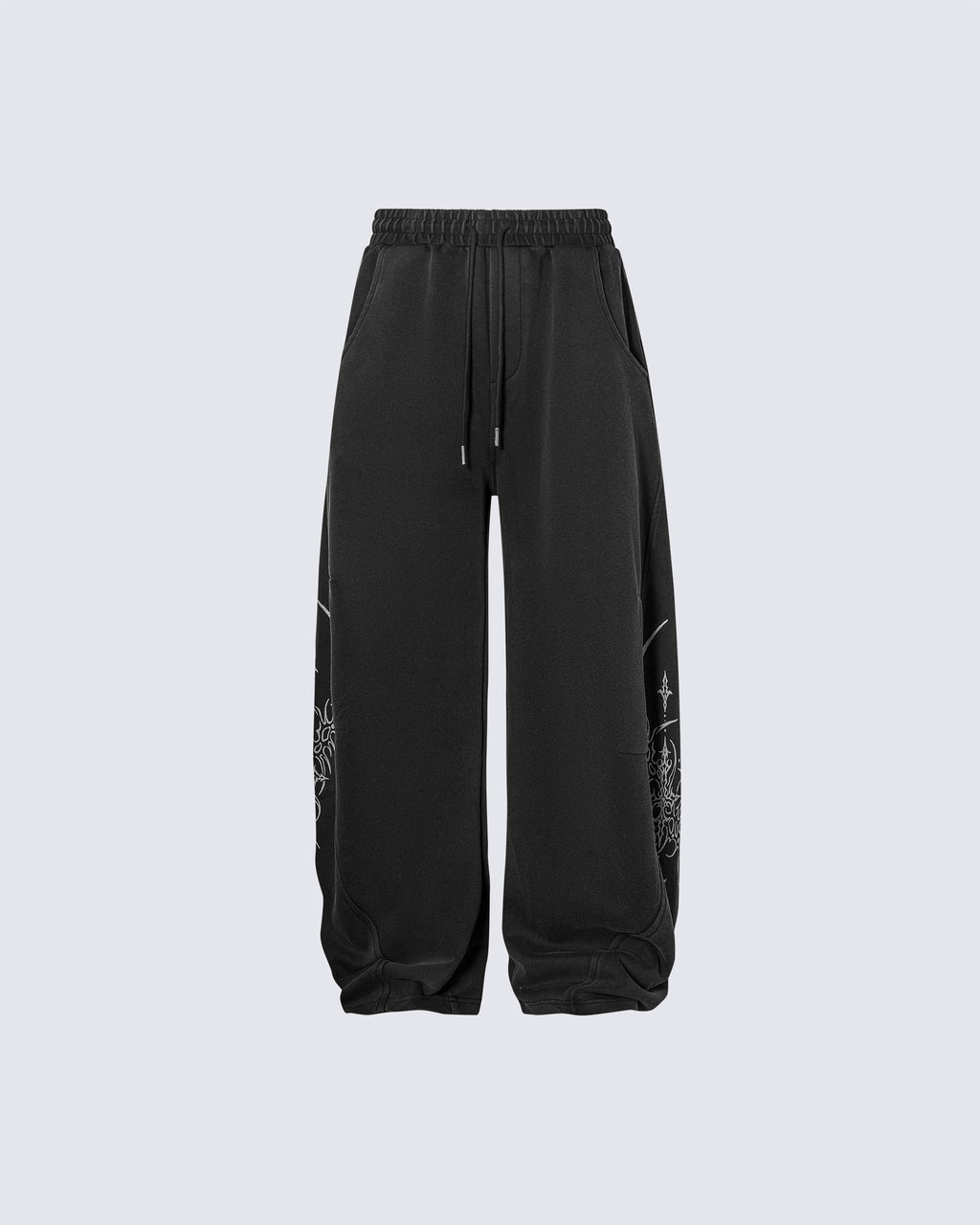 Graphic Wide-Leg Street Pants
