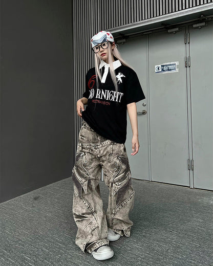 New American Double Waist Heavy Duty Denim Pants