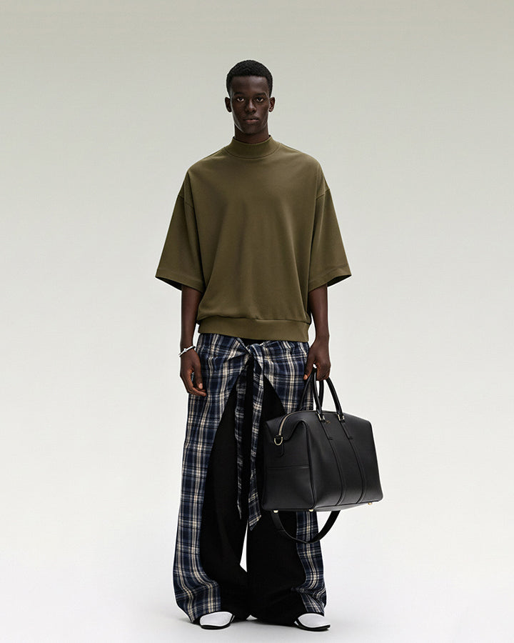 New Minimal Mock Neck Short Sleeve T-Shirt