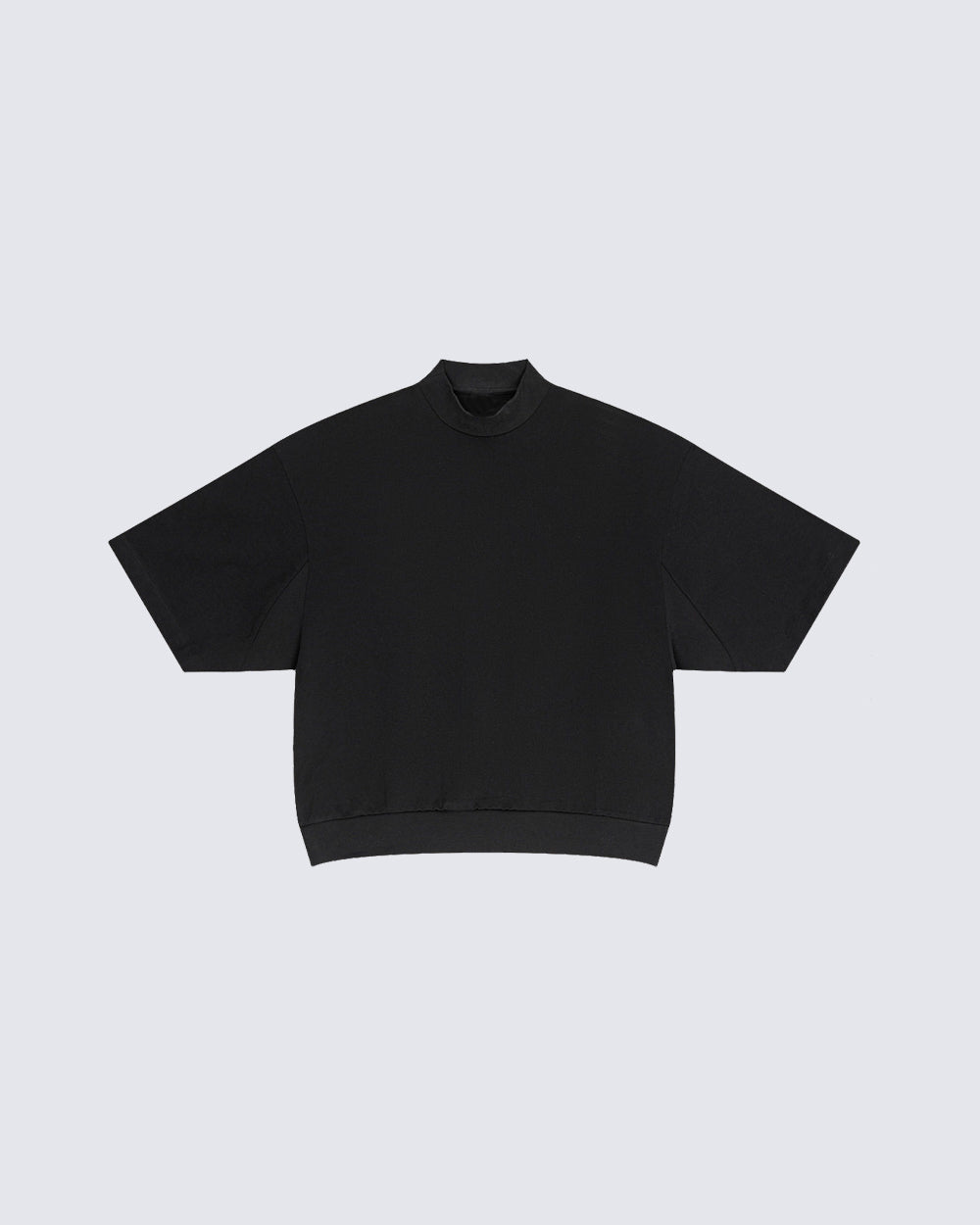 New Minimal Mock Neck Short Sleeve T-Shirt