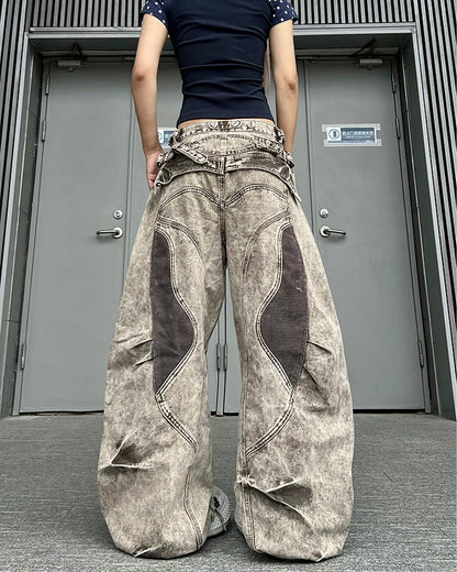 New American Double Waist Heavy Duty Denim Pants