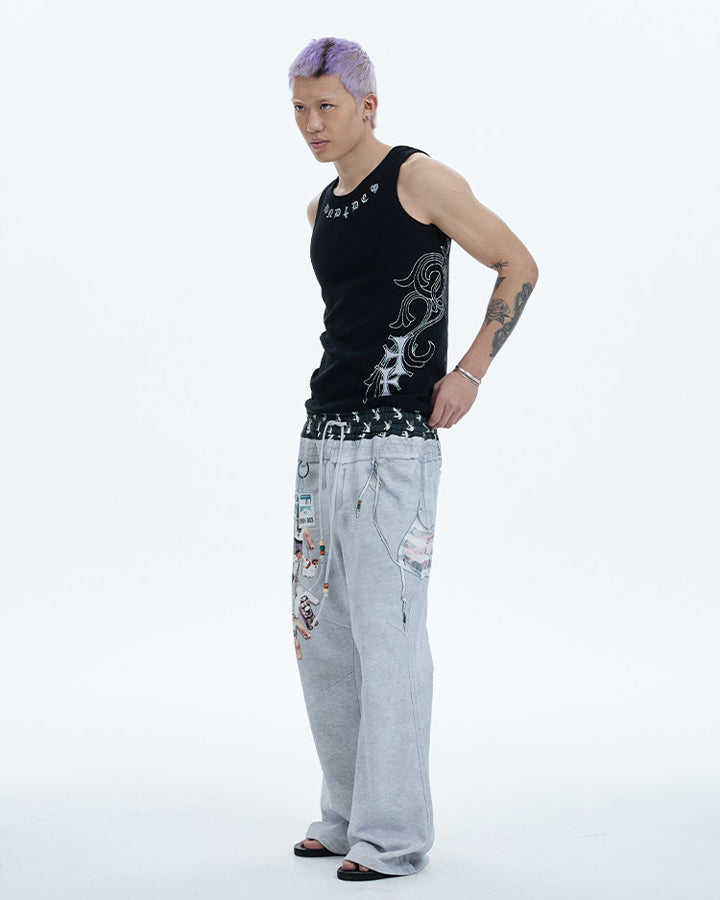 American Street Hip-Hop Slim Cross Tank Top New