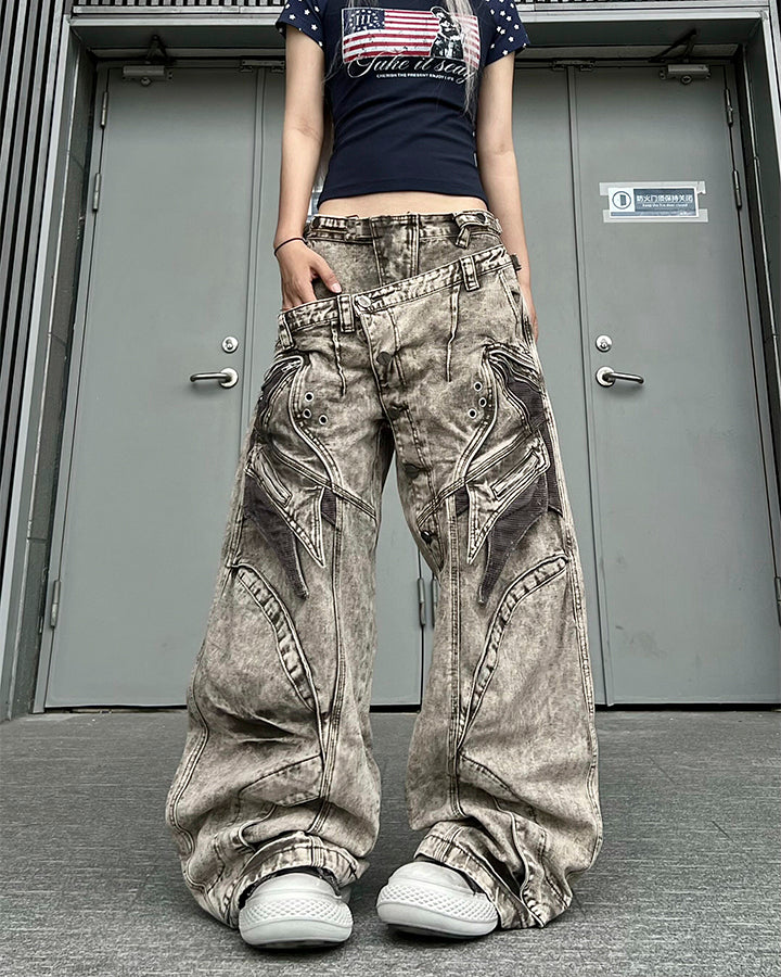New American Double Waist Heavy Duty Denim Pants
