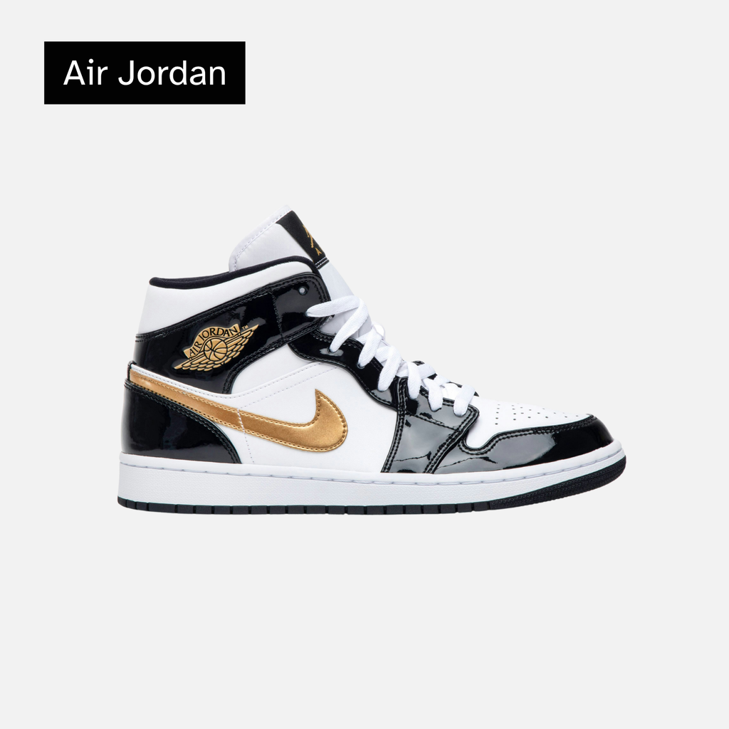 Air Jordan 1 Mid Patent 'Black Gold'