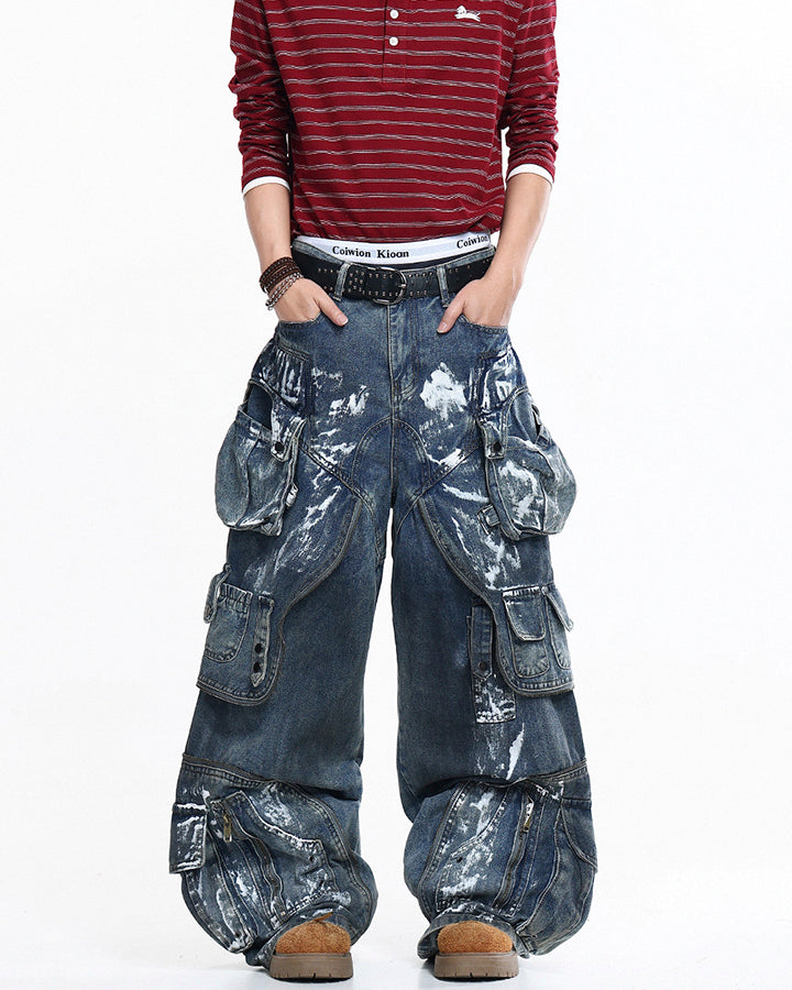 New Washed Multi-Pocket Street Cargo Pants